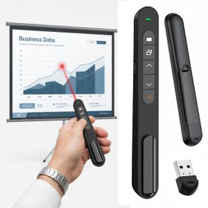 WEJESS Presentation Clicker for PowerPoint, RF 2.4GHz USB Wireless Presenter Remote with Volume Control, PowerPoint Clicker Slide Advancer
