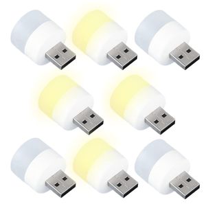 8pcs mini usb led light nergy Saving LED warm light + white light