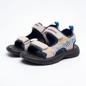 Atongm Kids Sport Sandals – Adjustable Velcro Strap (Blue & Beige)