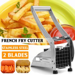 Set Of 2 Potato Slice Knife, Wavy French Fries Cutter With Stainless Steel  Blade And Silver Wood Handle For Vegetable, Fruit And Waffle