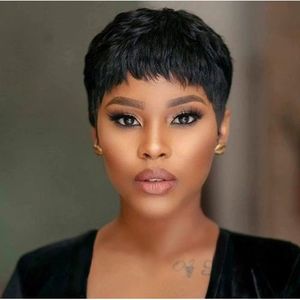 SXCHEN Fashion Wig Short Hair African Short Hair Chemical Fiber Machine Made Hairstyle