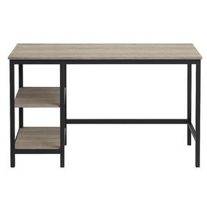 LASA Modern Study Desk with Open Shelves - Greige & Black - 120cm