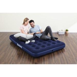 Bestway Air Mattress with Built-In Pump – King/Queen Size, 203 x 183 x 22 cm Inflatable Sleeping Bed