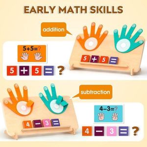 Finger Counting Board Montessori Palm Mathematics Teaching Aids for Children 1 to 3 Years Old Early Education Educational Toys Addition and Subtraction Training