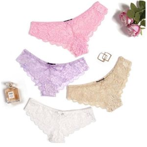 4 Piece Of Ladies Lace Panties Set - Multicolor 