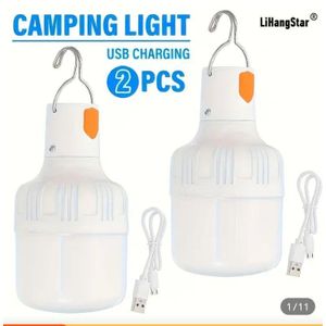 AD GALAXY 2pcs Multifunctional USB Rechargeable Light Bulb - Multicolor 