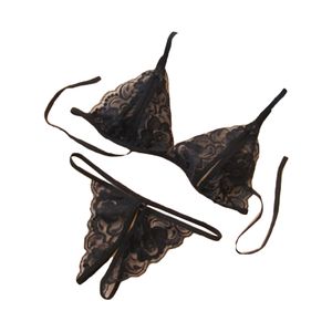 Fashion Women Lace Lingerie Bras Three-Point Panties Sexy