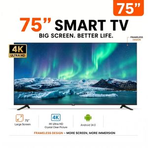 WEYON WEYON 75 Inch Android 15 4K UHD LED TV WiFi HDMI USB YouTube Google Play