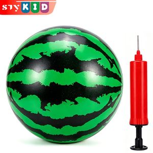 STY Children Bouncy Ball Kids Toy Balls PVC Balls Inflatable Toy Ball Watermelon-shaped Pat Ball