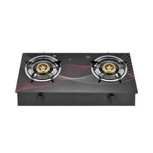Premium 2-Burner Automatic Glass Gas Stove - Black