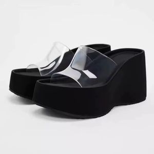 Clear Wedge Platform Heels- 1 pair