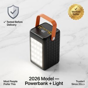 100000mAh 22.5W Portable Super Fast Charging Power Bank PD 22.5W With 4 USB, Type-C, Micro, Lightning Ports, Digital Display & Camping Light PB100C