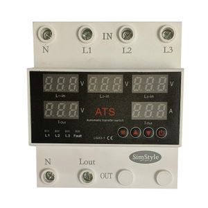 Simstyle Automatic Transfer Switch (ATS) 3 Phase Digital Voltage Monitor – Power Changeover Controller