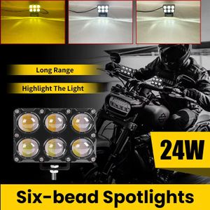 Mini Lens Headlight Driving Light ,6 Lens Motorcycle LED Spotlight Dual Color Hi/Low Beam Fog Lamps