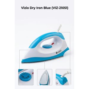 Vizio Dry Pressing Iron - 1200 Watts - Viz 21051 Blue/White