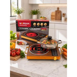 Morgan Ceramic Glass Plate Single Induction Cooker - Brown-3500W