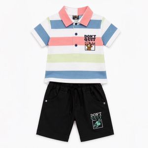 Kids' 2-Piece Polo Shirt & Shorts Outfit – Casual Summer Set 