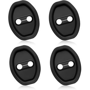 4PCS Car Door Strike Protector,Self-Adhesive Cars Doors Lock Cover for Reduces Noise & Protects Doors Latches,Upgraded Car Accessories Cars Door Shock Absorber for Vehicle