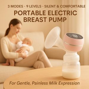 TIMBUTUS Electric Breast Pump – Portable Rechargeable Breastfeeding Pump with LCD Display, 3 Modes & 9 Levels – 180ml Capacity