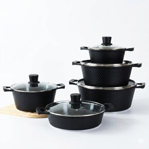 UNIQUE 5pcs Set Granite Nonstick Cookware- Black