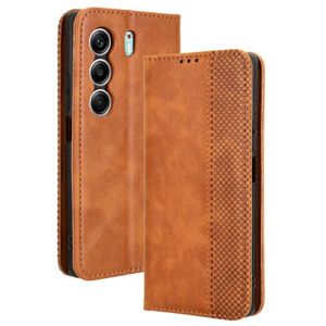 TECNO Camon 40 4G High Quality Flip Leather Case With Magnetic Adsorption - Brown