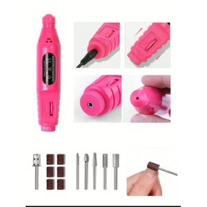Electric Nail Drill Machine – Portable USB Manicure & Pedicure Pen with 6 Drill Bits & Sanding Bands