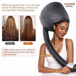 Portable Hair Dryer Cap Attachment – Heat-Resistant Soft Bonnet for Deep Conditioning & Fast Hair Drying, Black