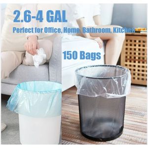 AD 150pcs Trash Bags for 2.6 - 4 Gallons - Transparent 
