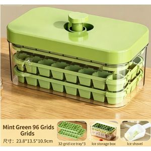 VEOUNDK Easy Press Ice Cube Tray with Storage Box, Stackable & One-Key Release Ice Maker Container