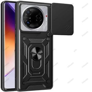 TECNO Camon 30 pro 5G Case Slide Window Lens Protection with Magnetic Stand Ring - Black 