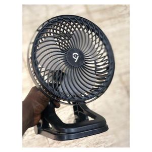 chargeable cooling fan Light with lasting changing battery - black