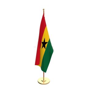 Desktop Flag Poles with a Ghana flag, Flag Stand perfect for offices, homes, school and churches 
