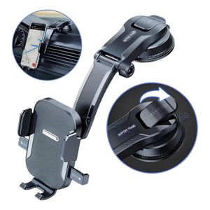 ShebSheb Car Dashboard Phone Holder with Suction Lock, 360° Rotation & Adjustable Arm, Universal Mount for Smartphones, Anti‑Slip & Waterfall‑Style Design