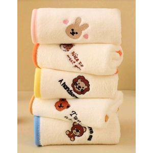 TodyJeyHo Baby Towels with Cute Animal Embroidery, Made Of Coral Velvet, Truly Soft and Strong 5 Pack