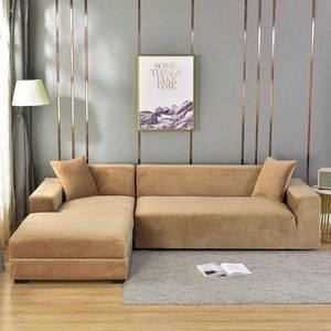 Velvet Sofa Cover for L/U Shaped Sofa - Three Seater 190-230cm