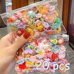 20 Pieces Daisy Design Hair Ties for Women, Elastic Hair Bands, Suitable for Any Hairstyle - Multi