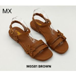 New  Women’s Stylish Floral Flat Sandals – Brown 