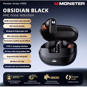 AIRSTAR M300 OWS Gaming Wireless Earphones Bluetooth 6.0 Ear Clip Sports Earbuds HD Calls Noise Cancelling Headphones-Black