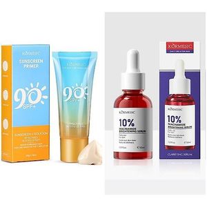 KORMESIC Sunscreen Primer SPF 90+ & 10% Niacinamide Brightening Serum Set