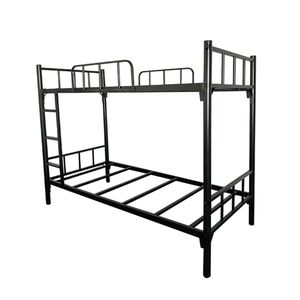 Heavy-Duty Metal Double-Decker Bunk Bed Frame – Black
