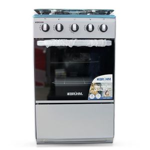 Bruhm BGC 55401F  Burner Gas Cooker - Glass Top - Silver
