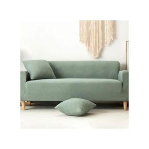 Elastic Sofa Cover Full Coverage Solid Color Slipcover Protector Sleeve Size XL ( for 92.5-118.1inch ) - Light Green
