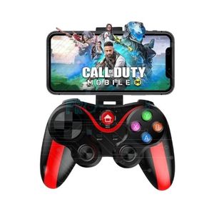 V13 Wireless Bluetooth Gamepad with Phone Holder - Black/Red