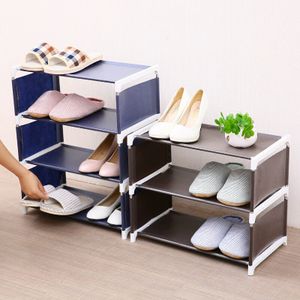 1pc stainless steel Z-type simple family dormitory shoe rack, assembled  shoe rack, non-woven cloth shoe rack, shoe storage rack