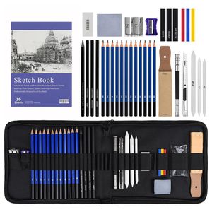 TodyJeyHo 35pcs Professional Sketching Pencils and Drawing Kits, Colored Drawing Pencils Art Kit- Sketching, Graphite Pencils with Portable Case
