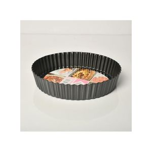 11-Inch Non-Stick Carbon Steel Round Cake Baking Pan with Removable Loose Bottom - Black