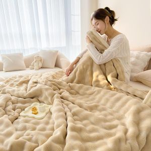 Rabbit Wool Plush Bed Blanket-150x200cm