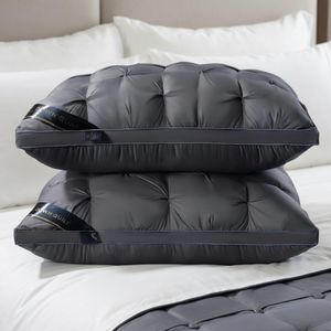 Compressed Hotel-Luxury Charcoal Grey Down Quilt & Pillow Set-2×