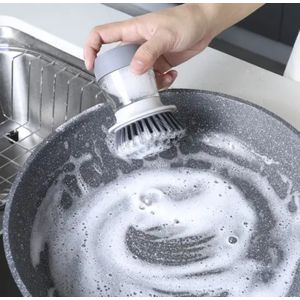 AD GALAXY Liquid Soap Dispenser Dish Washing Brush - Grey