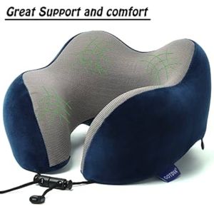 A Bonne Inflatable U Neck Support Pillow for Travel,Work and School - Grey